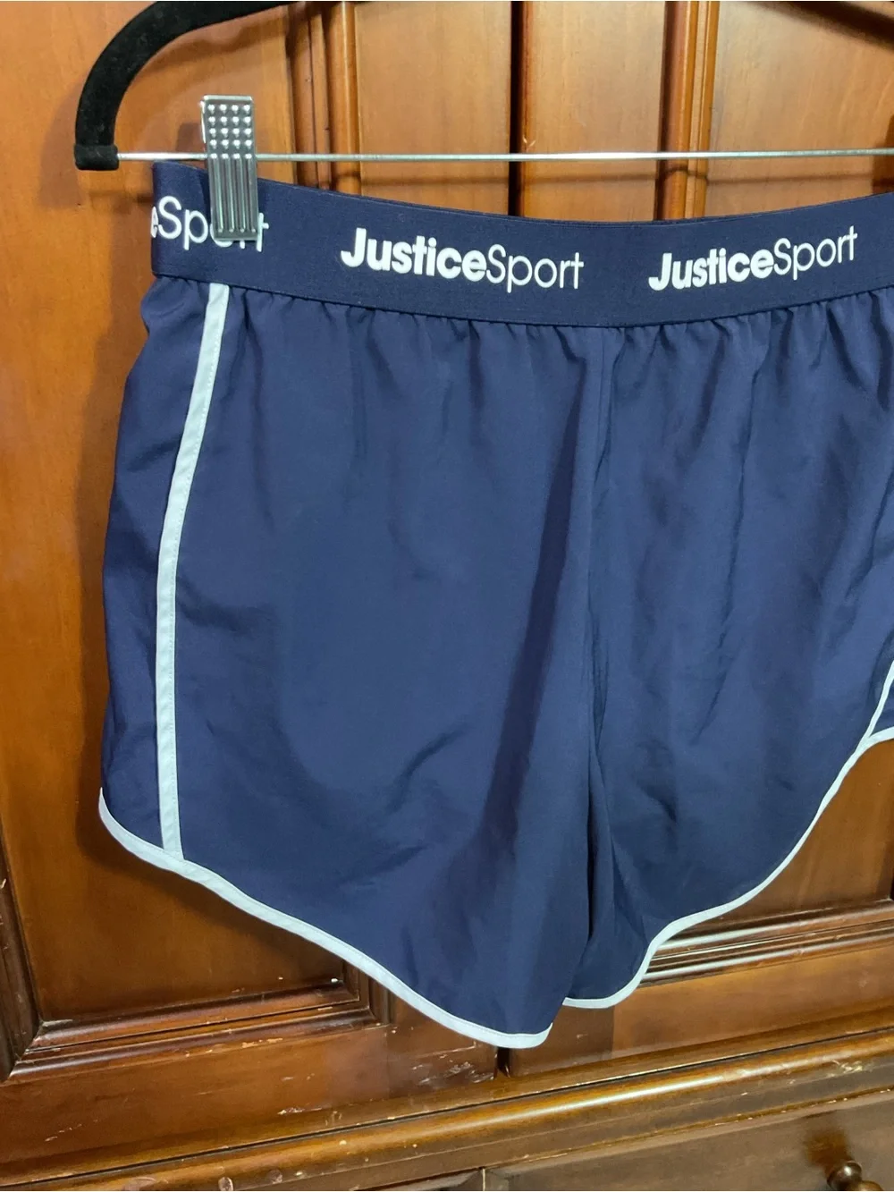 Justice Sport Girls Size XL 16/18 Lknw Athletic Shorts Solid Blue 3” Inseam Raci